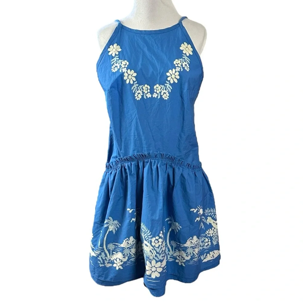 Free People Blue Floral Halter Mini Dress
